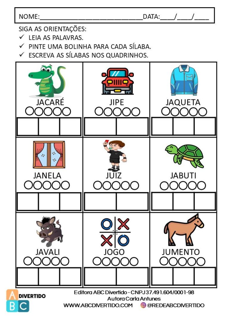 Atividades de Sílabas e Leitura de Palavras 4 Slide12