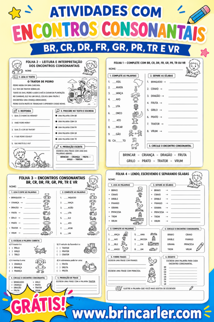 Exercicios com BR CR DR FR GR PR TR VR