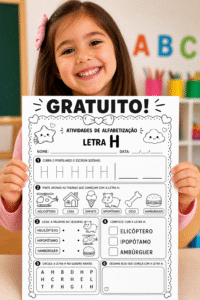 Atividades para Educação Infantil Atividade de Alfabetização Letra H