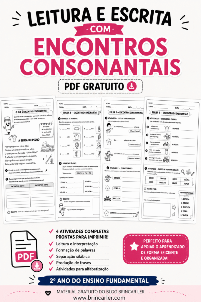 Leitura e Escrita com Encontros Consonantais