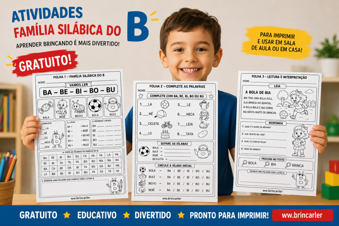 Atividades Familia Silabica do B para Alfabetizacao