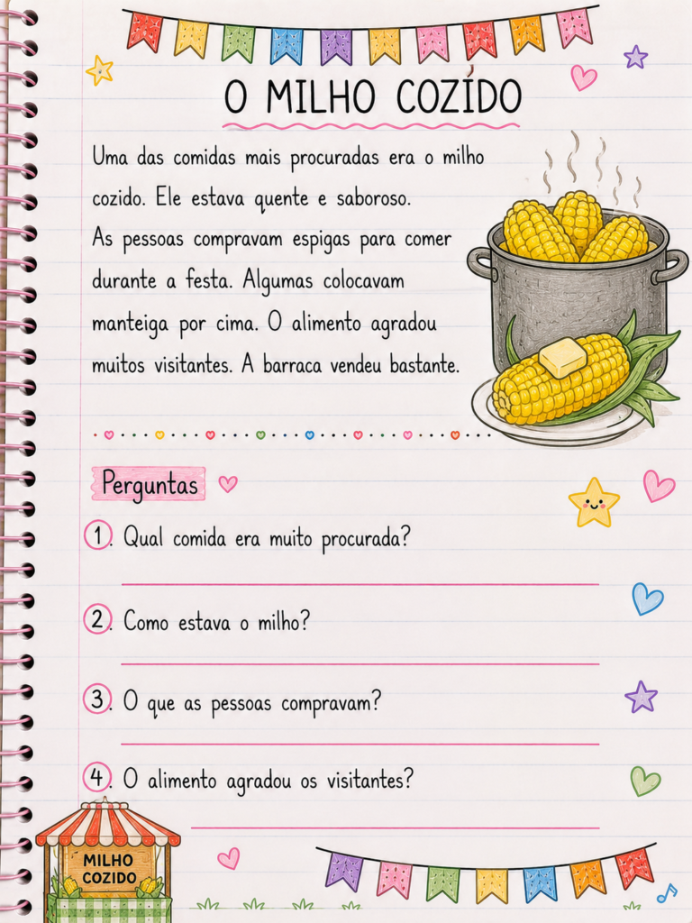 Atividades para Copiar no Caderno Textos Curtos de Festas Juninas para Imprimir 3