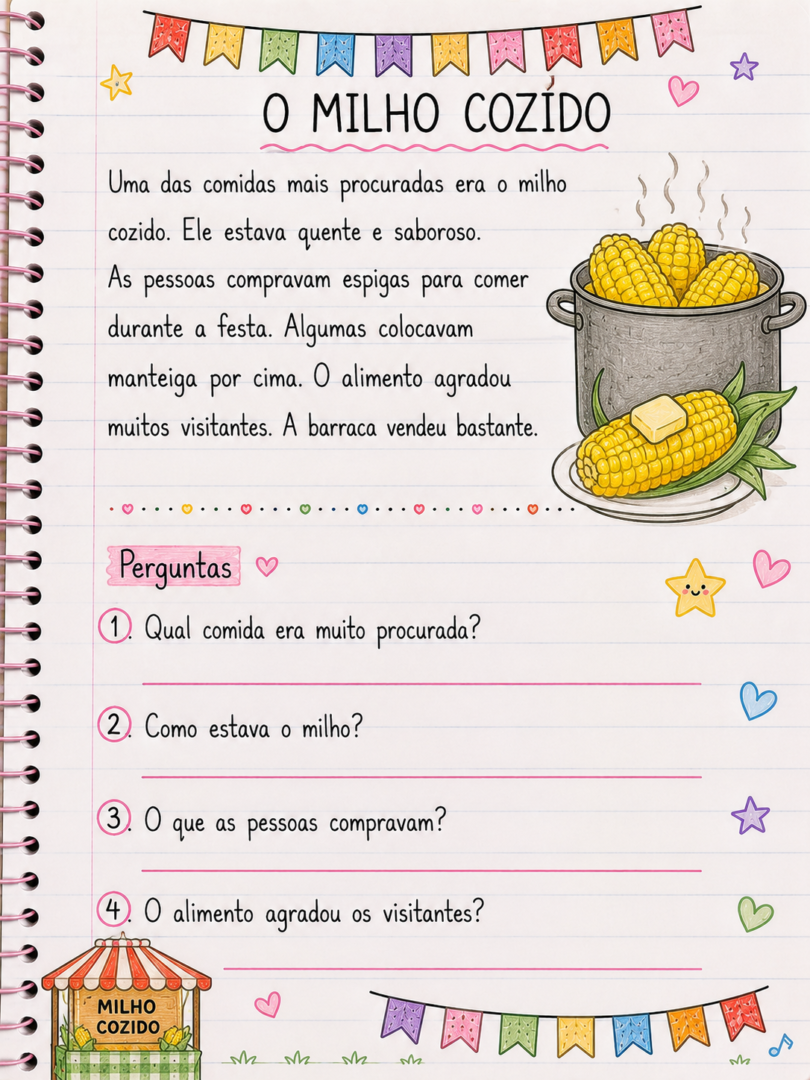 Atividades para Copiar no Caderno Textos Curtos de Festas Juninas para Imprimir 3
