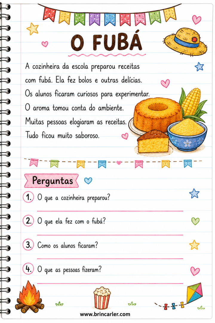 Atividades para Copiar no Caderno Textos Curtos de Festas Juninas para Imprimir 5