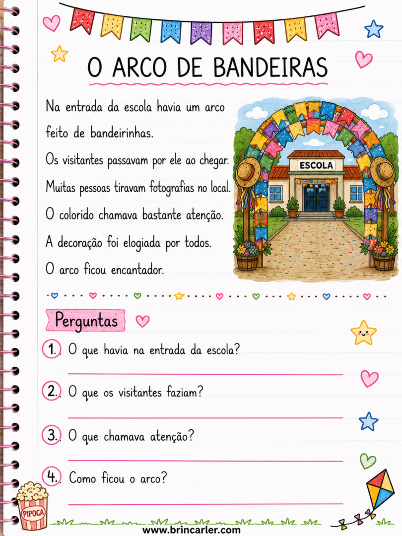Atividades para Copiar no Caderno Textos Curtos de Festas Juninas para Imprimir 7