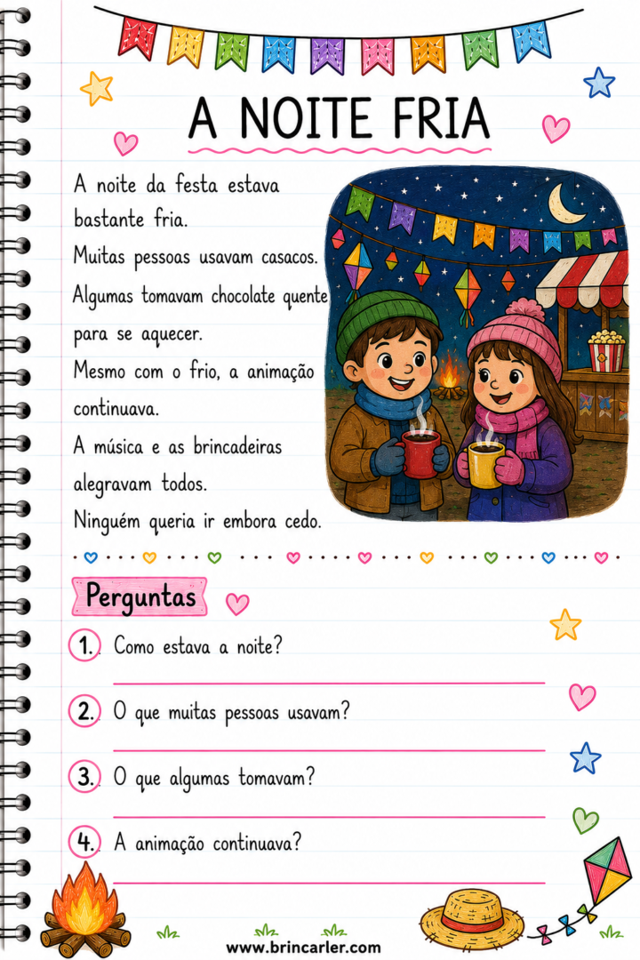 Atividades para Copiar no Caderno Textos Curtos de Festas Juninas para Imprimir 8