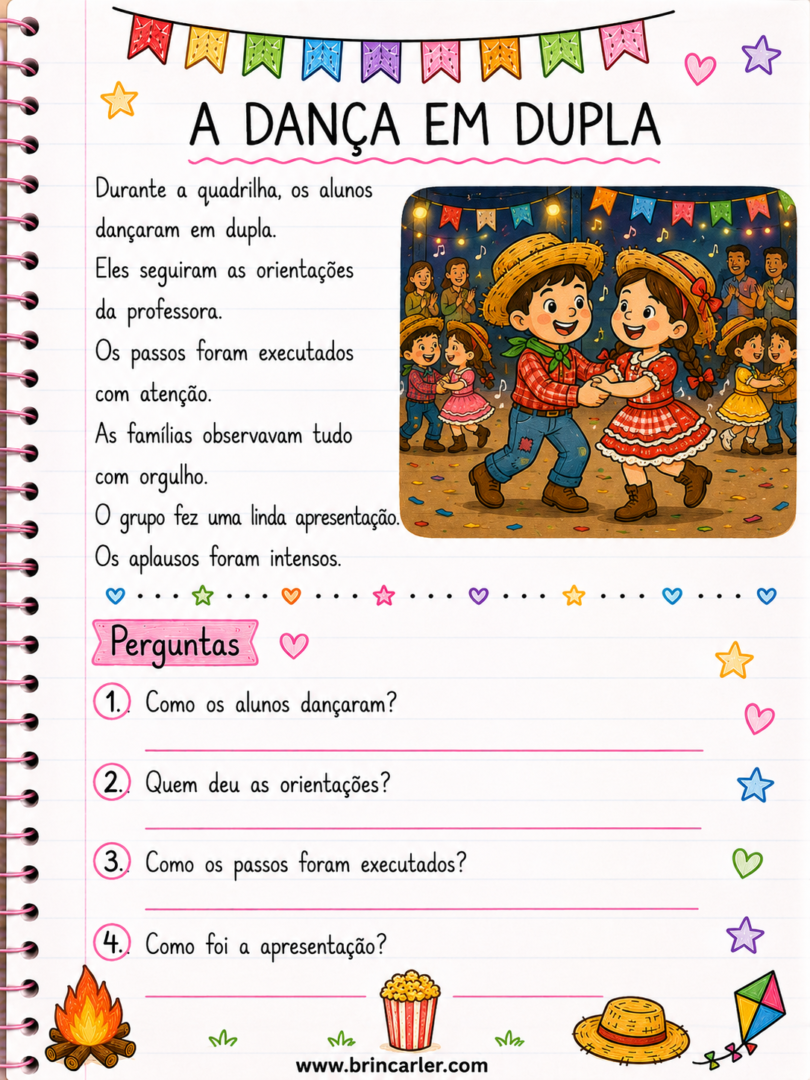 Atividades para Copiar no Caderno Textos Curtos de Festas Juninas para Imprimir 9